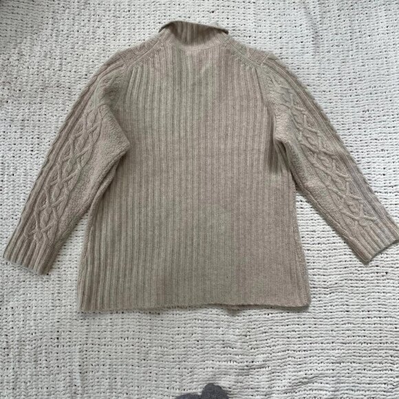 Sarah Spencer Women's Tan Wool Knit Zip-Up Sweater - Size 2X - Picture 3 of 5
